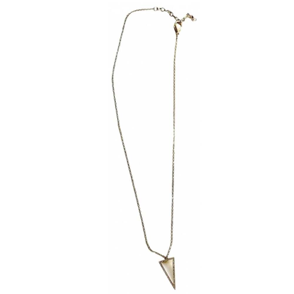 NORDSTROM REVOLVE Gold White CZ Triangle Charm Pendant Free Necklace Jewelry